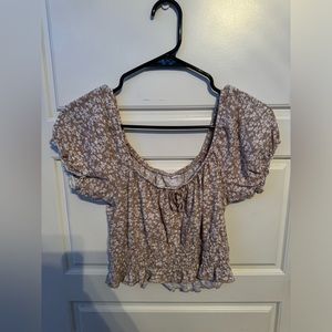 Brown with flowers crop top